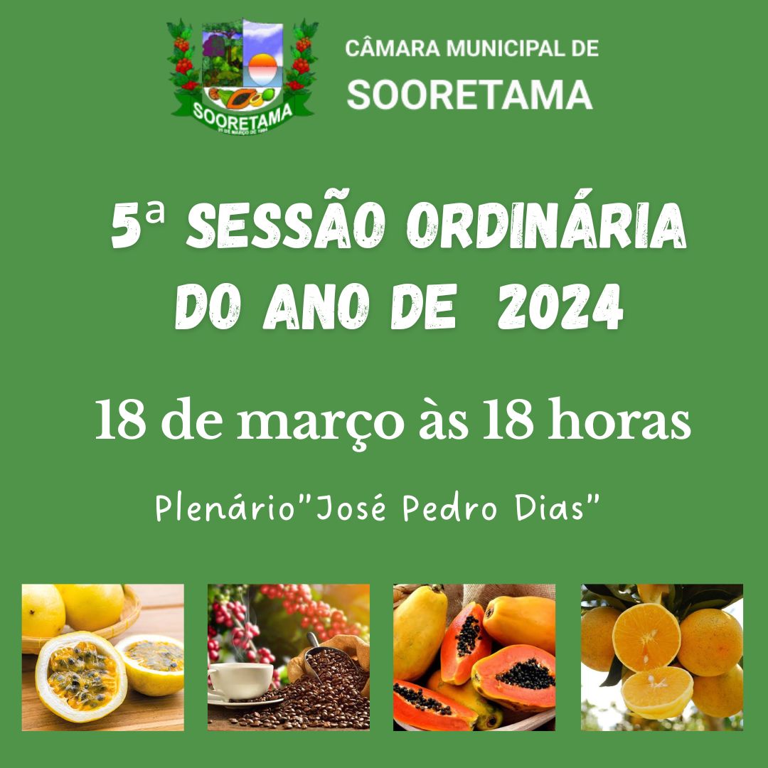 5ª SESSÃO ORDINÁRIA DE 2024
